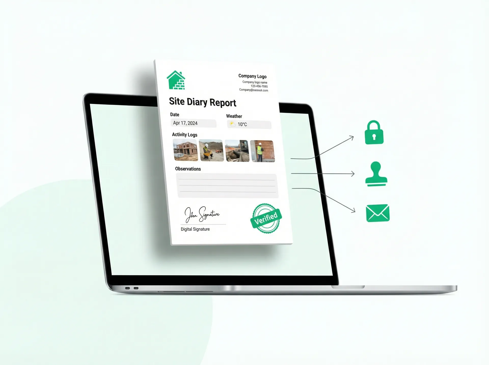 Esportazione del giornale lavori digitale in PDF certificato per autorità e committenti